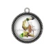 Pendentif Cabochon Argent - vin