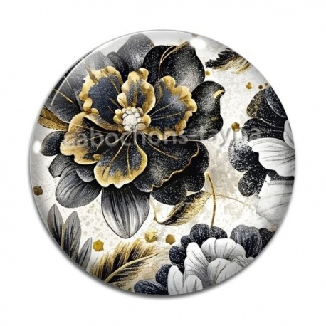 Cabochon Verre - fleur 