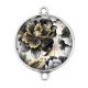 Connecteur Cabochon Argent - fleur 