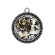 Pendentif Cabochon Argent - fleur 