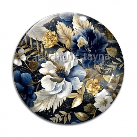 Cabochon Verre -  fleur