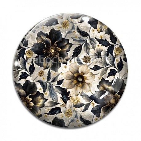 Cabochon Verre - fleur