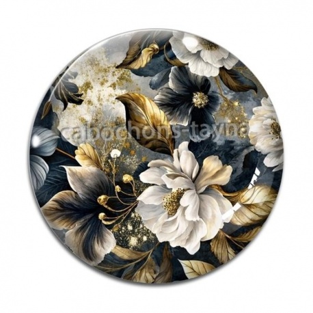 Cabochon Verre - fleur