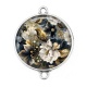 Connecteur Cabochon Argent - fleur