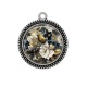 Pendentif Cabochon Argent - fleur