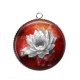 Pendentif Cabochon Argent - fleur exotique