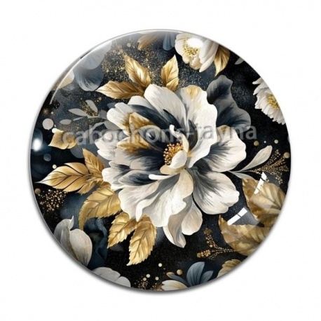 Cabochon Verre - fleur