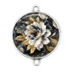 Connecteur Cabochon Argent - fleur