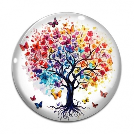 Cabochon Verre - arbre de vie