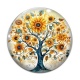 Cabochon Verre - arbre de vie tournesol