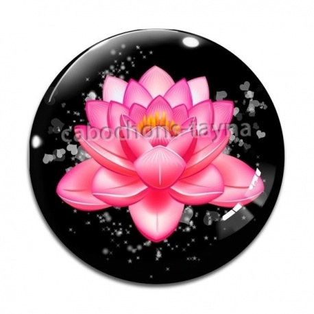 Cabochon Verre - fleur exotique