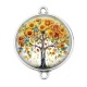 Connecteur Cabochon Argent - arbre de vie tournesol