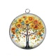 Pendentif Cabochon Argent - arbre de vie tournesol
