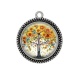 Pendentif Cabochon Argent - arbre de vie tournesol