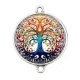 Connecteur Cabochon Argent - arbre de vie 