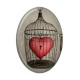Cabochon Résine Ovale - coeur cage