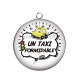 Pendentif Cabochon Argent - un taxi formidable