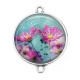 Connecteur Cabochon Argent - fleur