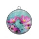 Pendentif Cabochon Argent - fleur
