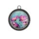 Pendentif Cabochon Argent - fleur