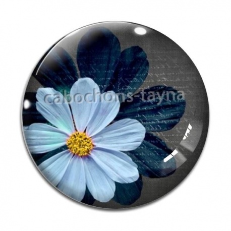Cabochon Verre - fleur