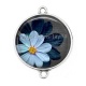 Connecteur Cabochon Argent - fleur