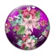 Cabochon Verre - fleur exotique