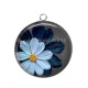 Pendentif Cabochon Argent - fleur