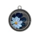 Pendentif Cabochon Argent - fleur