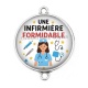 Connecteur Cabochon Argent - une infirmière formidable
