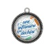 Pendentif Cabochon Argent - une infirmière qui déchire