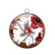 Pendentif Cabochon Argent - fleur exotique