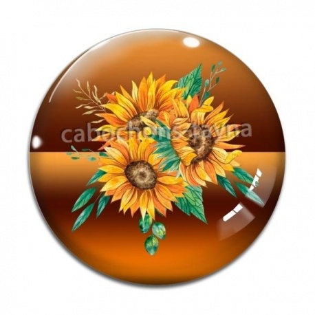Cabochon Verre - tournesol