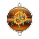 Connecteur Cabochon Argent - tournesol