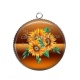 Pendentif Cabochon Argent - tournesol