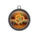 Pendentif Cabochon Argent - tournesol