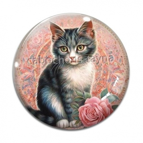 Cabochon Verre - chat