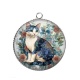 Pendentif Cabochon Argent - chat