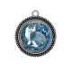 Pendentif Cabochon Argent - chat