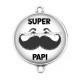Connecteur Cabochon Argent - super papi