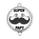 Connecteur Cabochon Argent - super papy