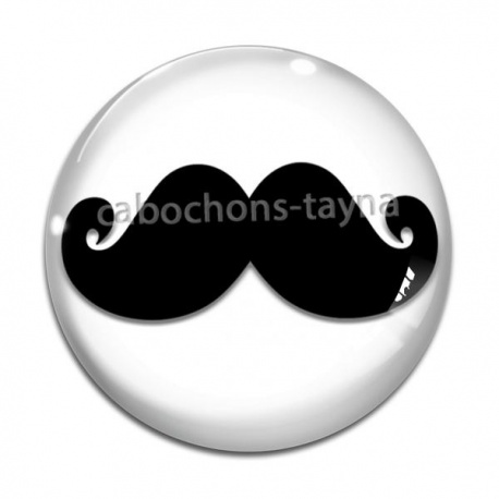 Cabochon Verre - moustache