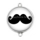 Connecteur Cabochon Argent - moustache