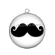 Pendentif Cabochon Argent - moustache