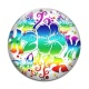 Cabochon Verre - fleur exotique