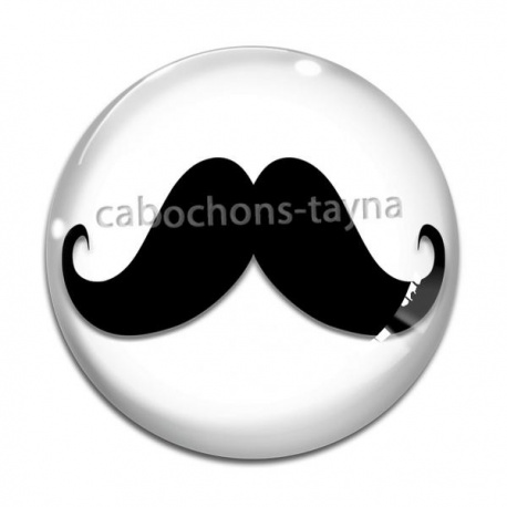 Cabochon Verre - moustache