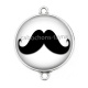 Connecteur Cabochon Argent - moustache