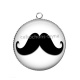 Pendentif Cabochon Argent - moustache