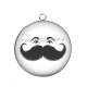 Pendentif Cabochon Argent - moustache
