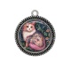 Pendentif Cabochon Argent - chat